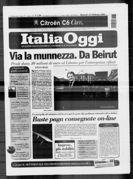 Italia oggi : quotidiano di economia finanza e politica